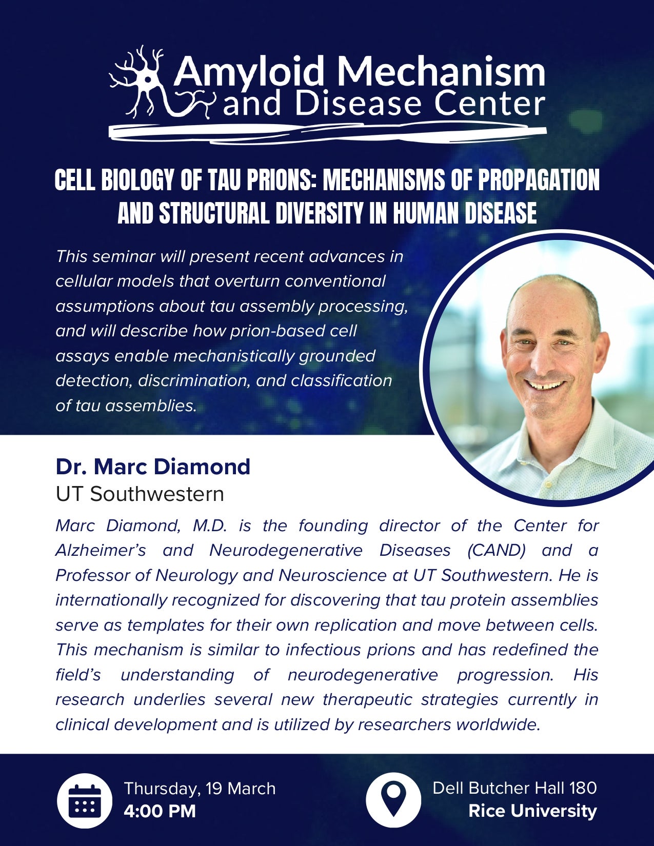 Dr. Diamond Seminar Flyer