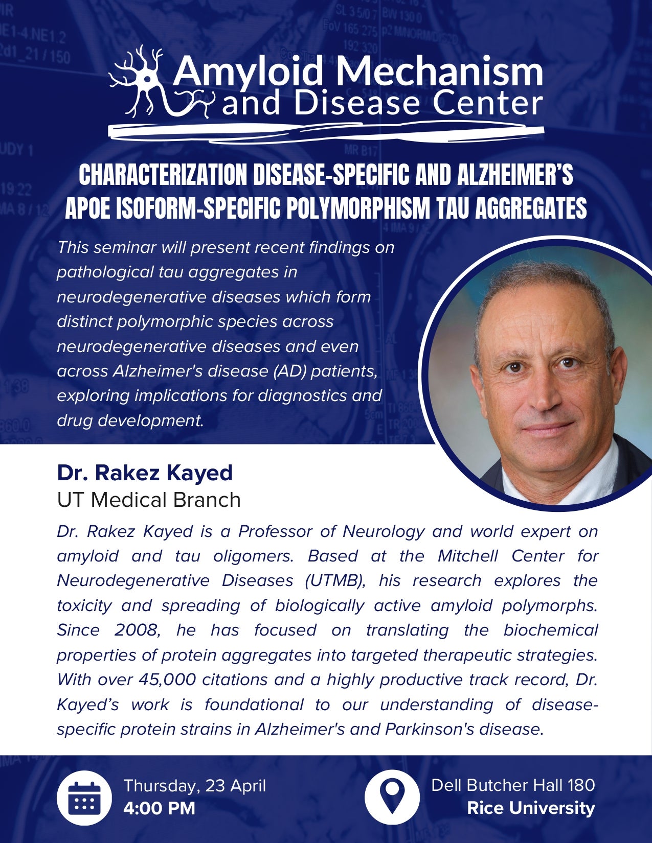 Dr. Kayed Seminar Flyer