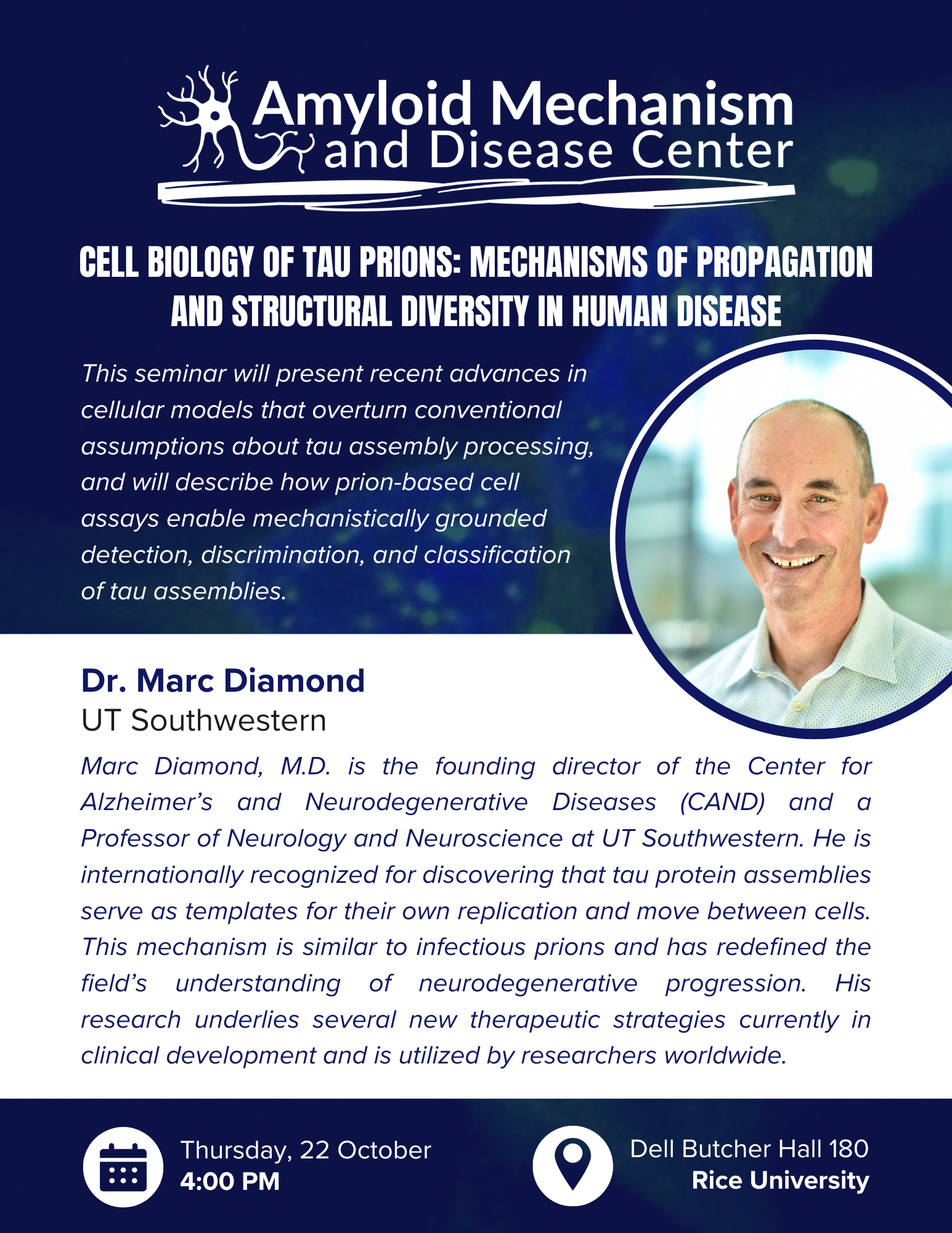 Dr. Diamond Seminar Flyer